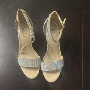 Worn once ankle strap sparkle sandals